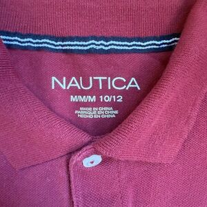NAUTICA KIDS POLO SHIRT
BURGUNDY 
SIZE: 10/12 MED